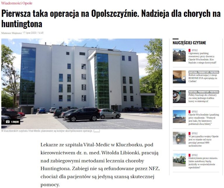Nadzieja dla chorych na huntingtona na opolszczyźnie